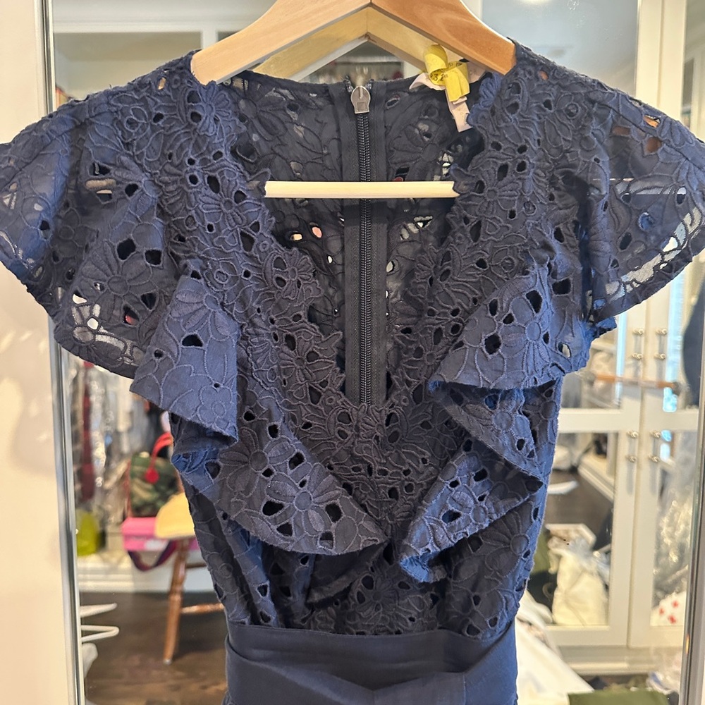 Rebecca Taylor Navy Lace Jumpsuit